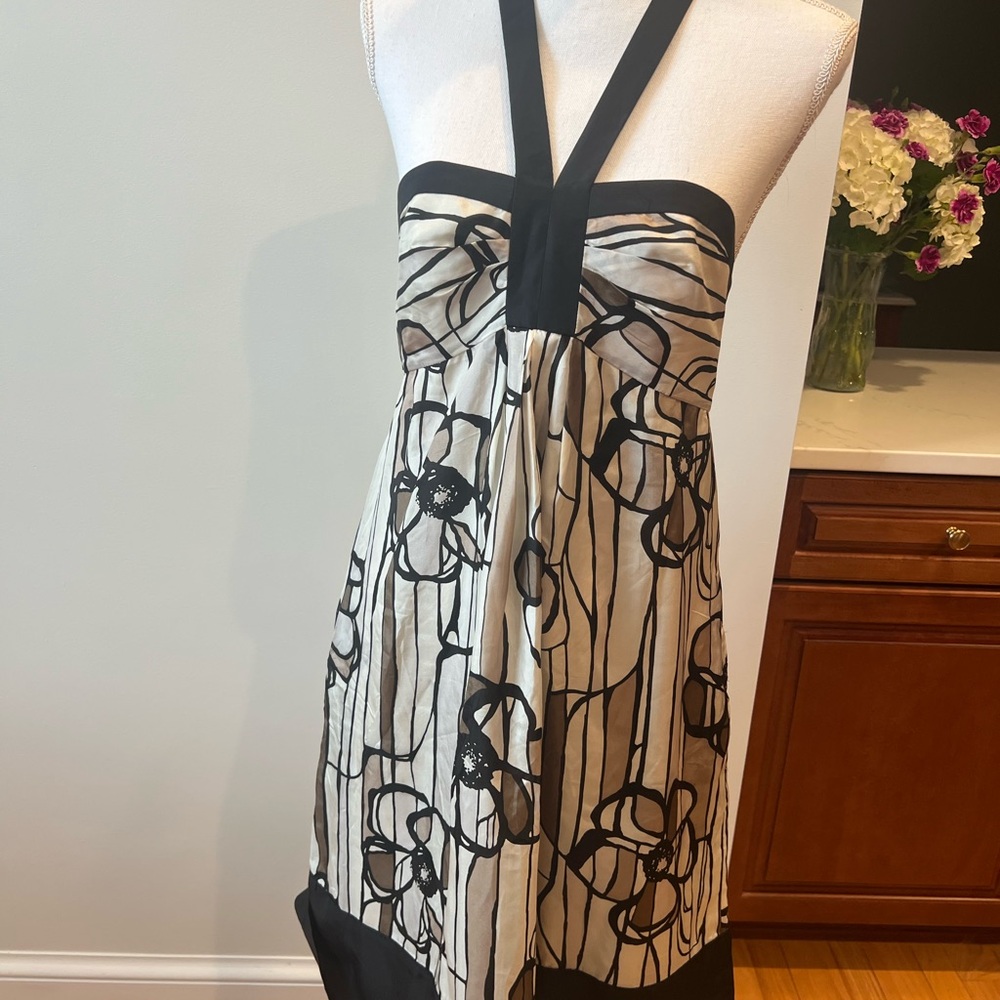 Black and White Halter Dress